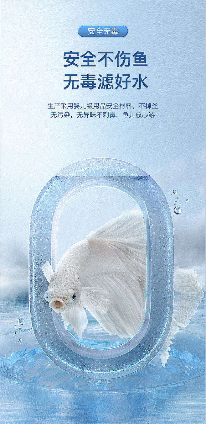 鱼缸用黑生化棉过滤材料洗不烂净水培菌水族...