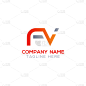 initial letter fv logo design template creative