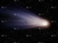 在太空中有一条长尾巴的彗星