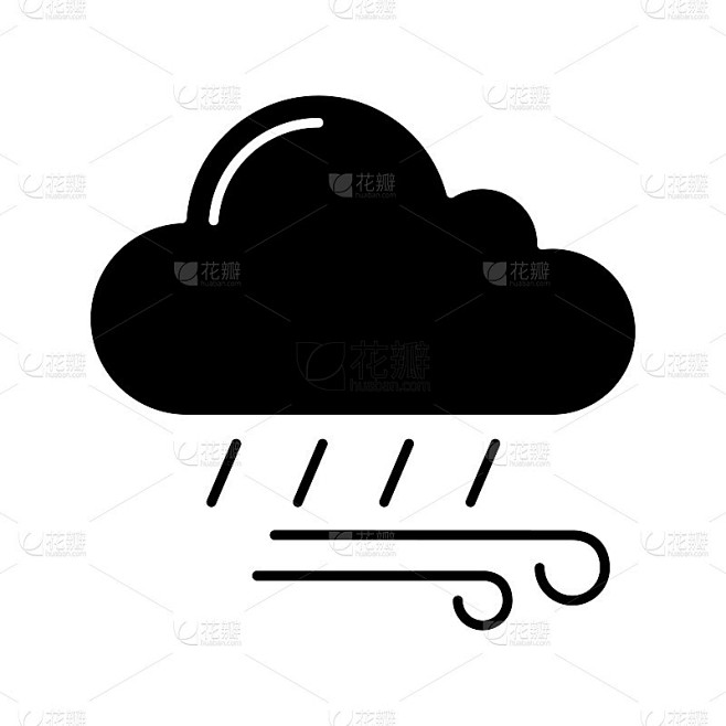 下雨和刮风的天气图标