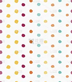 画上绿色、黄色、橙色和紫色的小点