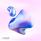 Free PSD 3d holographic fluid shape illustration
