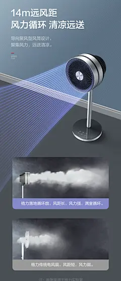 格力空气循环扇家用落地电风扇静音立式直流变频涡轮空气对流电扇-tmall.com天猫