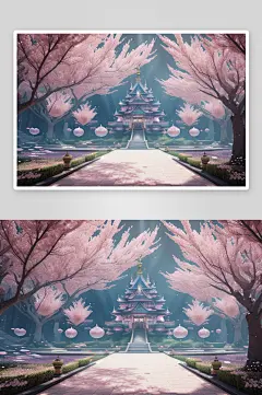 桃花仙境深海桃花绽放的奇幻之旅-众图网
