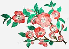 彩绘装饰茶花元素 页面网页 平面电商 创意素材