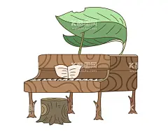 手绘卡通创意植物装饰钢琴插画  - 源文件下载【酷图网】手绘卡通,创意植物,装饰,钢琴,插画,少儿,儿童,手绘,卡通插画,幼儿园,孩子,树叶,木桩,木头,