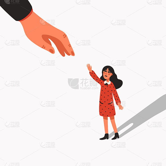 援助之手。同情、帮助和支持——向女性伸出援助之手