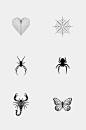 蝎子蝴蝶蜘蛛酸性形状图案免抠素材-众图网