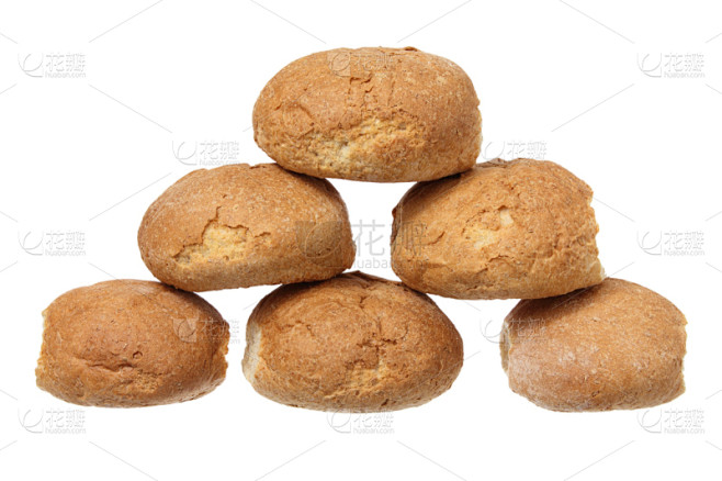 小圆面包,褐色,水平画幅,无人,烘焙糕点...