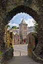 Launceston Town Hall from Castle, Cornwall, England