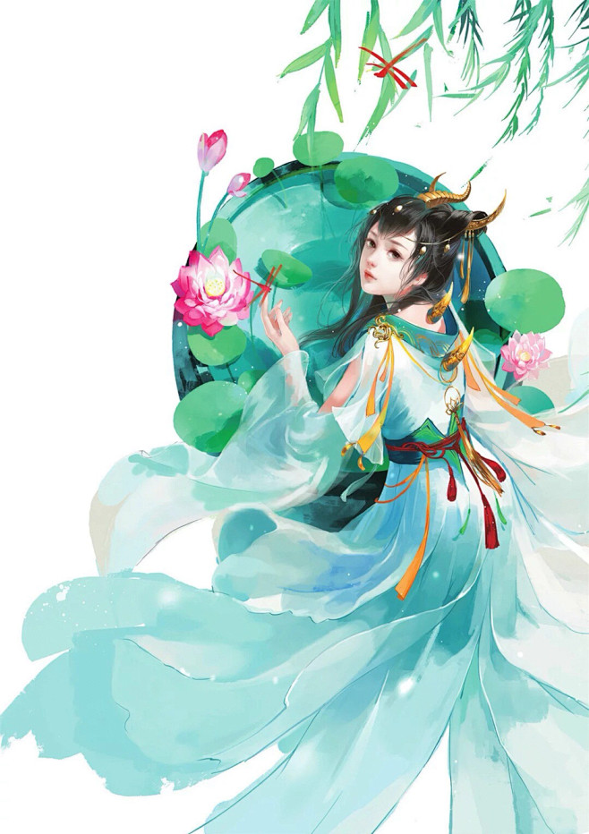 古风插画指尖糖绘