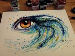 十一张关于眼睛的彩色手绘作品分享 - 插画图片_插画师_插画壁纸_场景插画_yidodo.net - 意兜兜