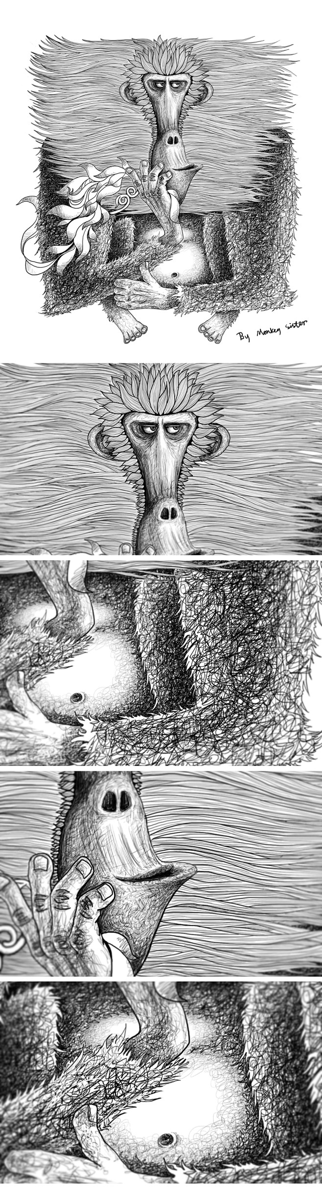 办公室插画“大圣归来”，画了我好几天哪。...