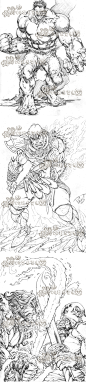 085 动漫概念线稿 欧美男角色 手稿 绘画 参考 原画 画集 图集-淘宝网