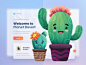 Planet Desert - The Best Quality Plants  green plant cute succulents texture userinterface clean ui cactus cacti procreate landing page ui colorful clean web design website homepage illustration character gradient