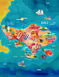 Garuda Indonesia Maps : Colorful maps of Bali, Jakarta, and Makassar for Garuda Indonesia's in-flight magazine, Colours.