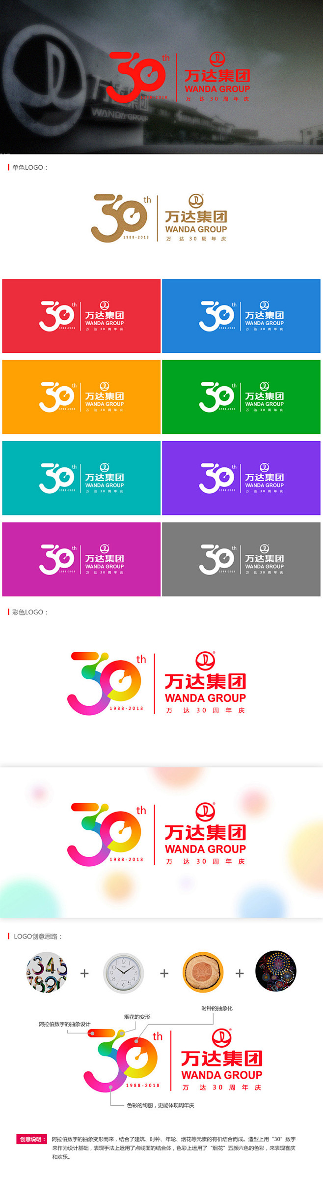 万达30周年庆logo