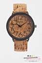 美国Breda 独特 环保 橡木软木塞手表Cork Watch-淘宝网