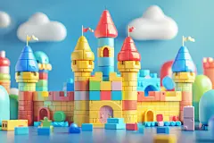 积木块玩具城堡搭建