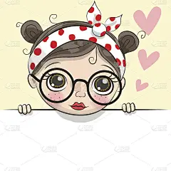 贺卡可爱的卡通女孩