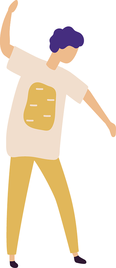 跳舞的少年 卡通扁平人物PNG免抠图