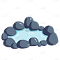 卡通-小雪节气氛围专题贴纸-池塘