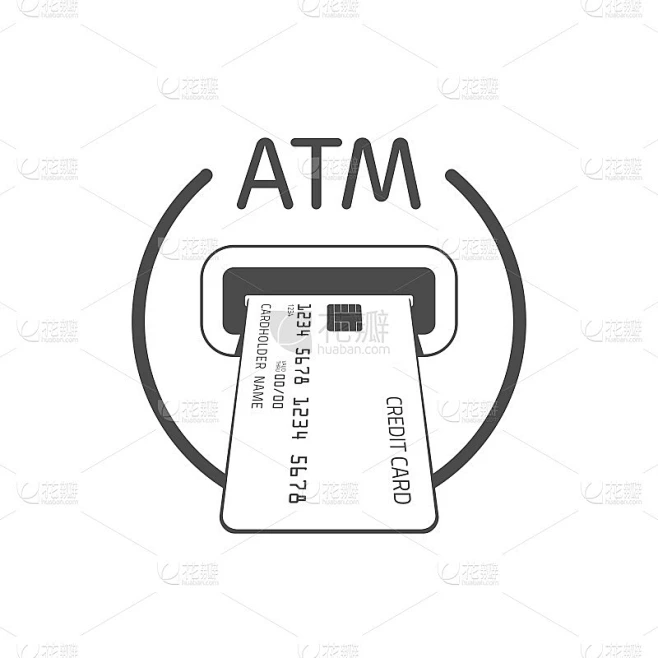 ATM矢量图标。素材-花瓣网