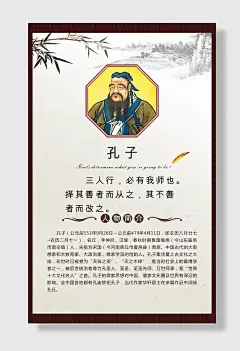 校园文化名人百家孔子海报