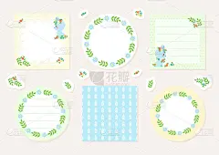 儿童,笔记本,戒童,可爱的,请柬,贺卡,女性特质,模板,小的,动物