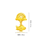 「新款」周大福镂空彩虹飞机转运珠足金黄金吊坠计价F216682-tmall.com天猫