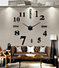 欧式风格超大尺寸挂钟 客厅时尚艺术静音挂表DIY个性时钟创意钟表-淘宝网