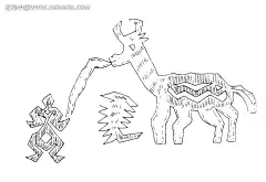 简单几何线条画-人和吃草的牛AI矢量图|吃草|传统图案|古典|黑白|绘画|几何线条画|简单|牛|人|矢量素材|手绘|图案|文化|纹饰|纹样|线描|艺术|中国|装饰