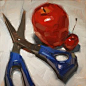 Carol Marine's Painting a Day: Cutting Fruit: 