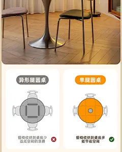 森植家具 郁金香圆桌 北欧实木圆形餐桌家用小户型饭桌樱桃木桌子-淘宝网