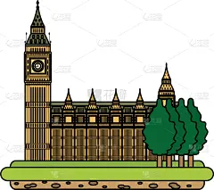 彩色图片,地形,伦敦,钟塔,建筑业,窗户,石头,钟,树