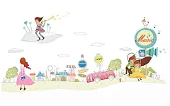 高清卡通人物图片素材|高清图片,卡通人物,插画素材,风景,城市,桌面壁纸,图片素材,JPG