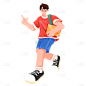 卡通感运动装男生人物元素