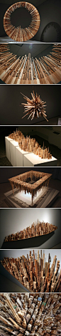 [【艺术创意】用废旧木材创建的微型城市景观装置作品] 美国艺术家James McNabb