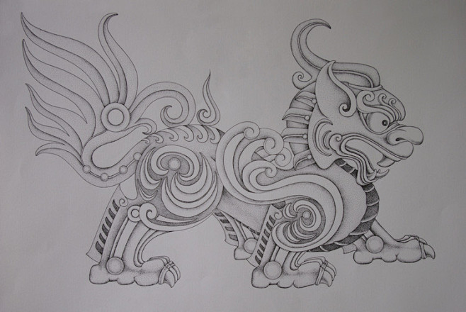 上古神兽獬豸（xiezhi），类似麒麟，...