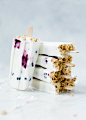 Frozen Coconut Greek Yogurt Breakfast Popsicles with berries and granola. Oh yeah.