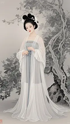 素材|工笔画人物 - 小红书