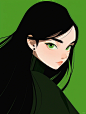 极简美学｜女生插画头像｜绿色系④
