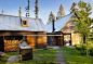 stone creek camp, andersson wise architects, montana, green roof, stacked cordwood wall, green building, sustainable architecture