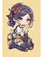 超可爱的原神Q版插画-校服千织
作者：阿喵
采集@别致的七