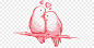 Bird Valentine's Day Wedding Gift Wallpaper - Vector Love birds hand-painted