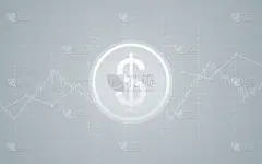 摘要灰色渐变上的美元符号财务图