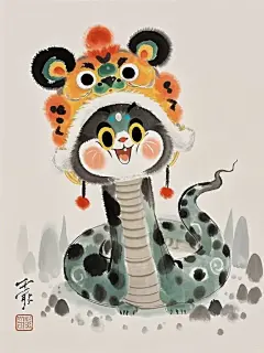 小老虎帽蛇宝宝来了 - 小红书