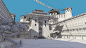 Dzong, Jayden Wushke : This is the latest project I created for my final semester of college. It is an environment scene heavily inspired by Bhutanese Dzong architecture. A Dzong is a large fortress/monastery in the Himalayan mountains of Bhutan. I have b