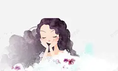 38女神节小清新手绘女孩创意背景 免费下载 页面网页 平面电商 创意素材