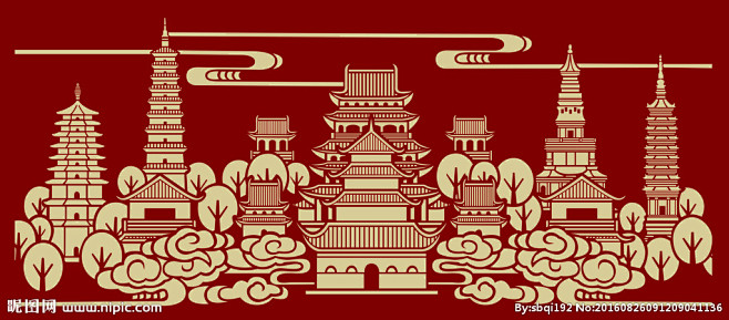 古城矢量图